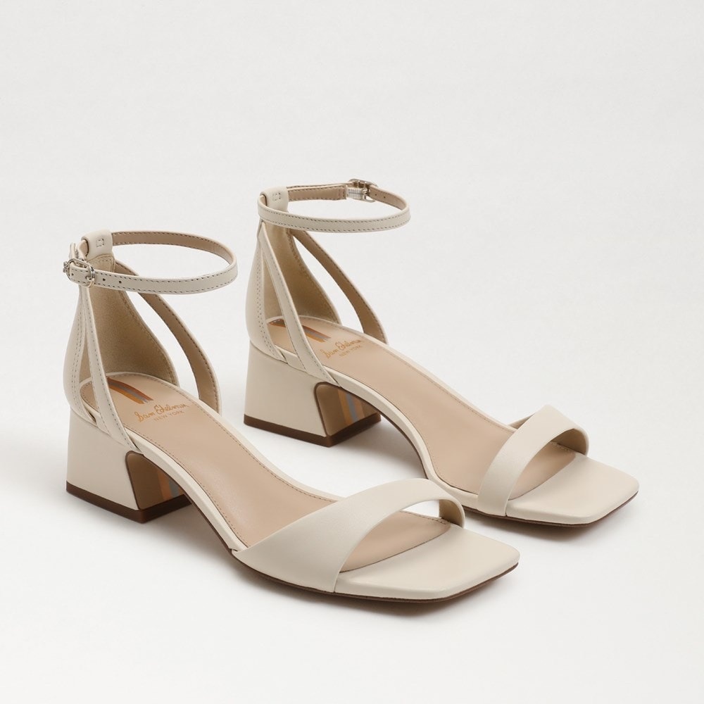 SAM EDELMAN Wilson Ivory Block Heel Sandals